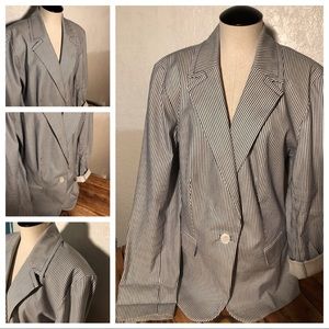 Lane Bryant dress jacket blue/white strip size 18